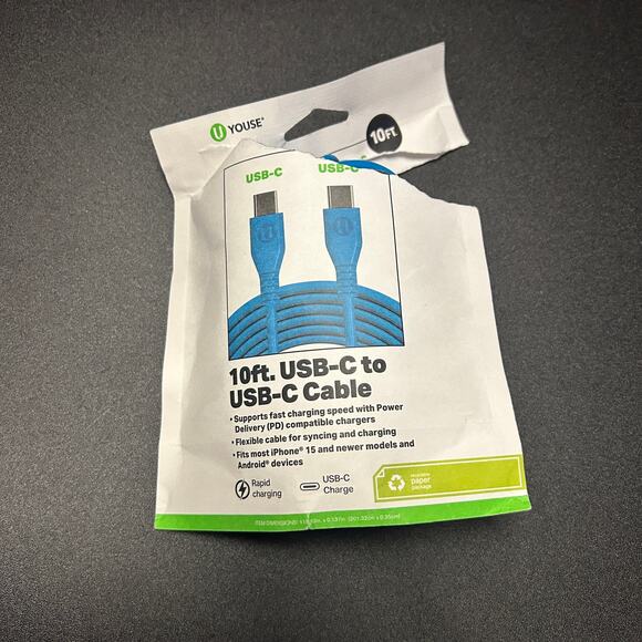 New Youse 10 Foot USB-C to USB-C Cable - Picture 1 of 2